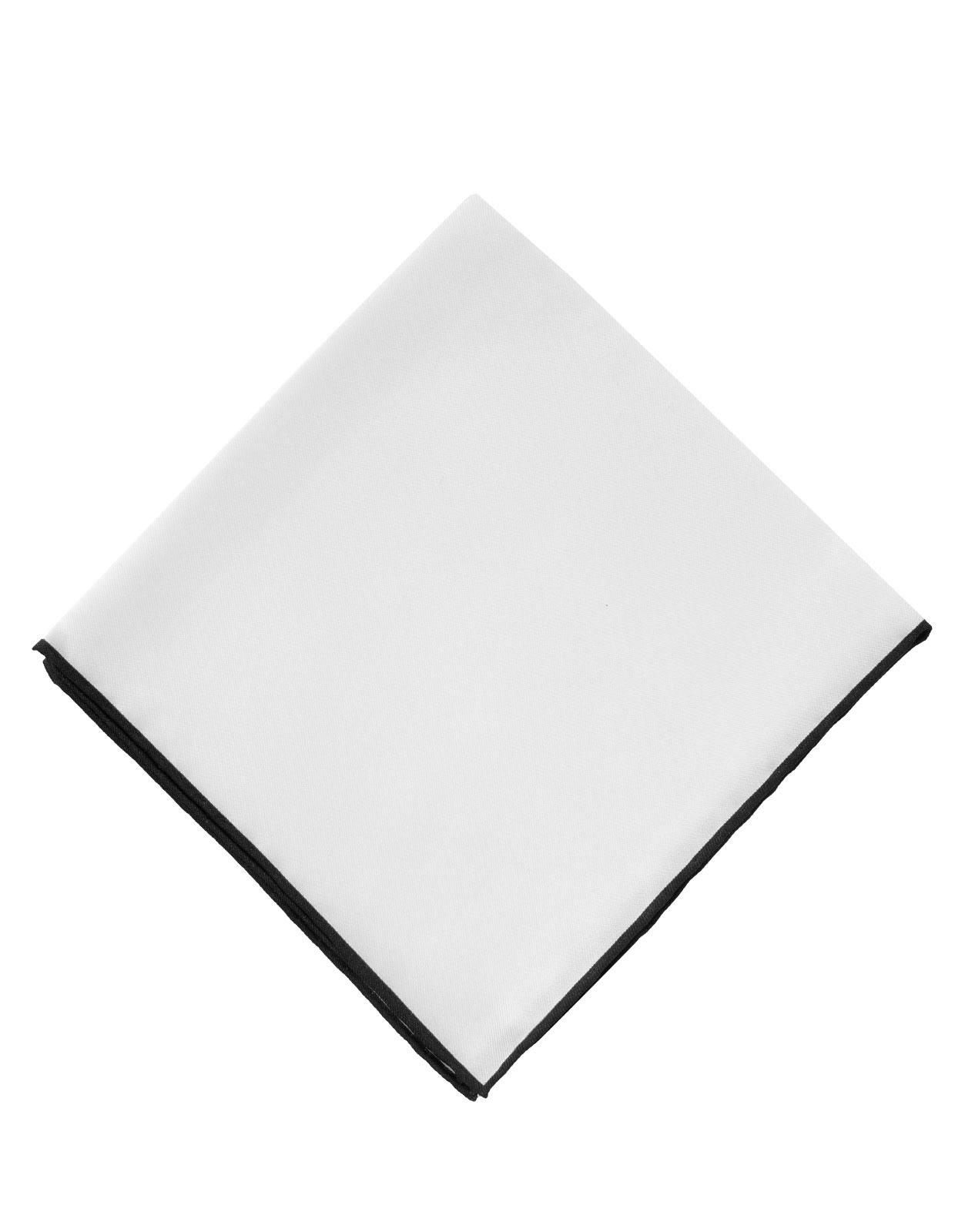 Pocket Square Silk Colored Edging White/Black